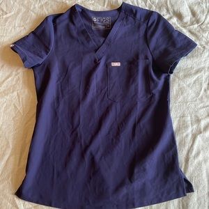 Figs Navy XS Scrub Top